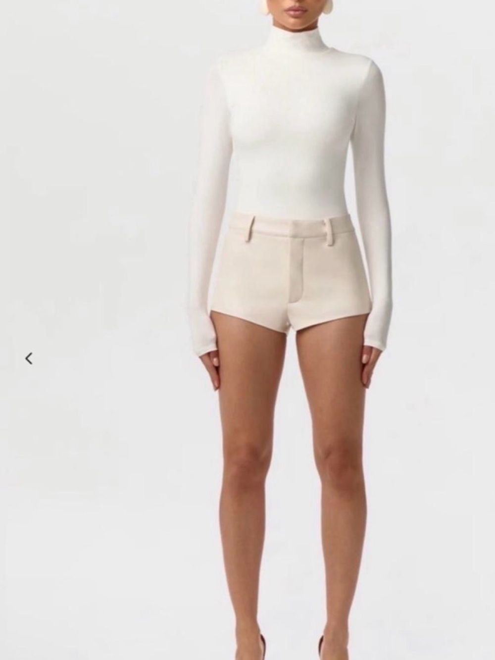 High-Rise Cream Women's Tailored Shorts